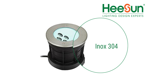 inox 304 sử dụng trên đèn