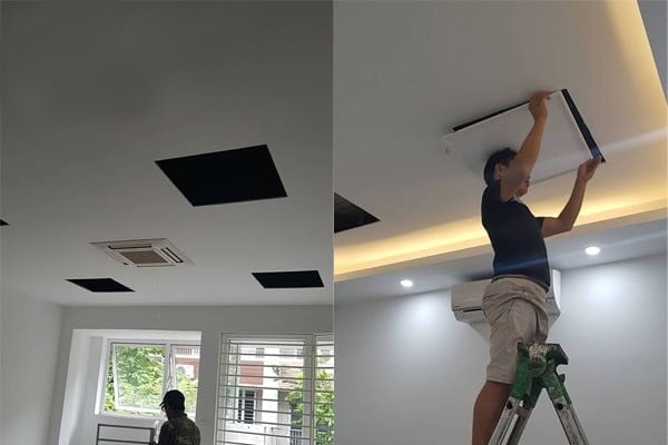 lắp đèn panel cho trần thạch cao chìm